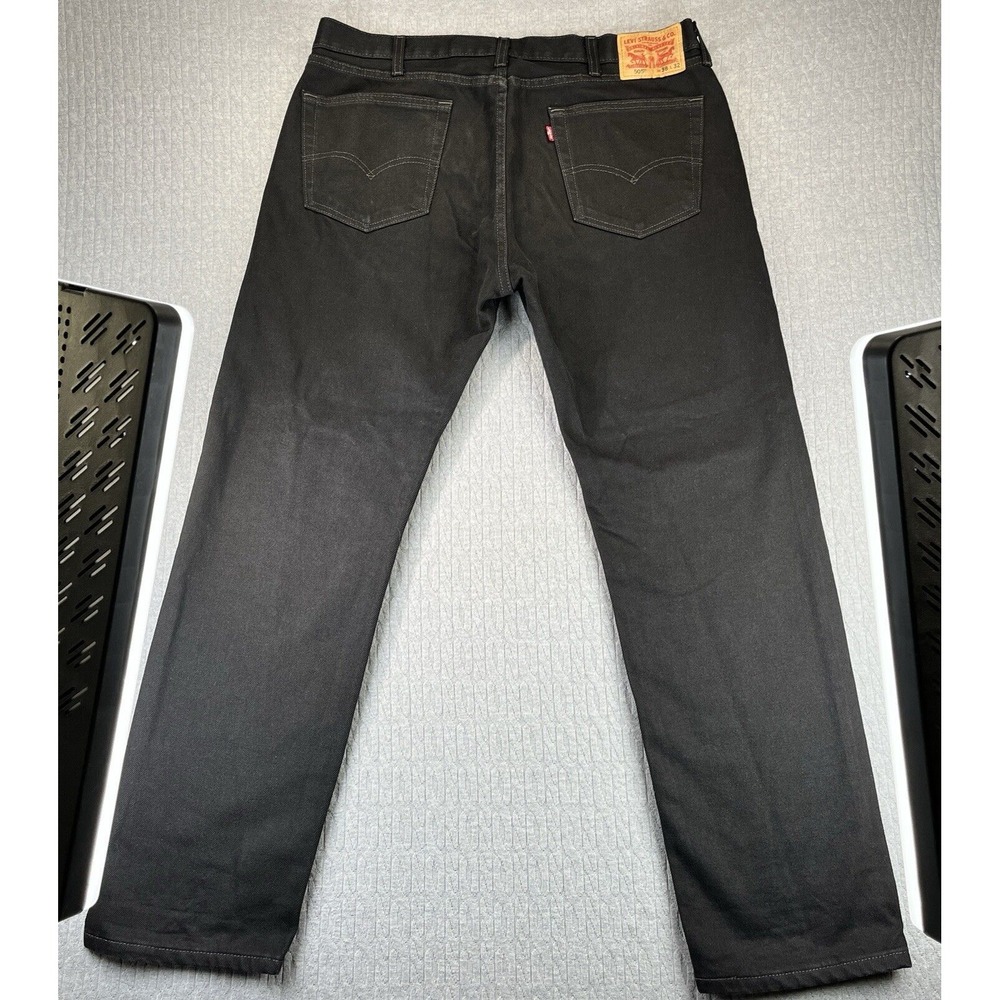 Levi 505 Regular Fit Jeans Mens 38x32 Black Straight Leg Denim Pants 00505-0260